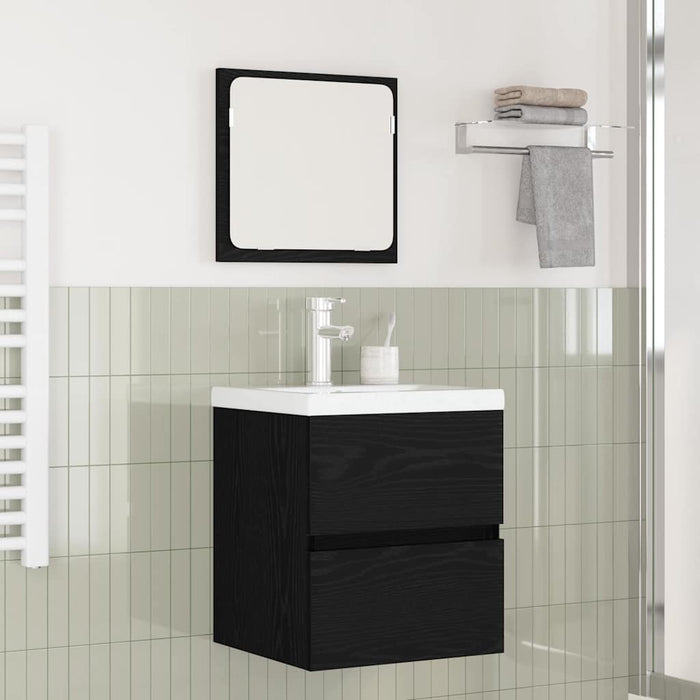 Set de mobilier pentru baie 3 pcs Stejar Artisan și Alb Mediu - WALTI WALTI