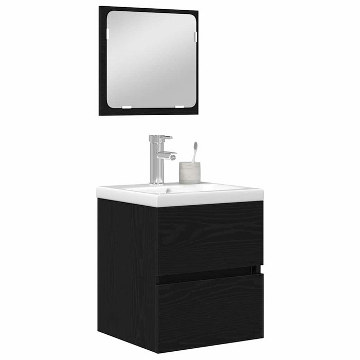 Set de mobilier pentru baie 3 pcs Stejar Artisan și Alb Mediu - WALTI WALTI