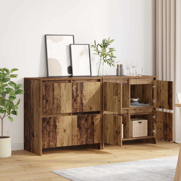 Bufeturi 2 pcs Lemn vechi 70 x 41 x 75 cm Lemn compozit WALTI