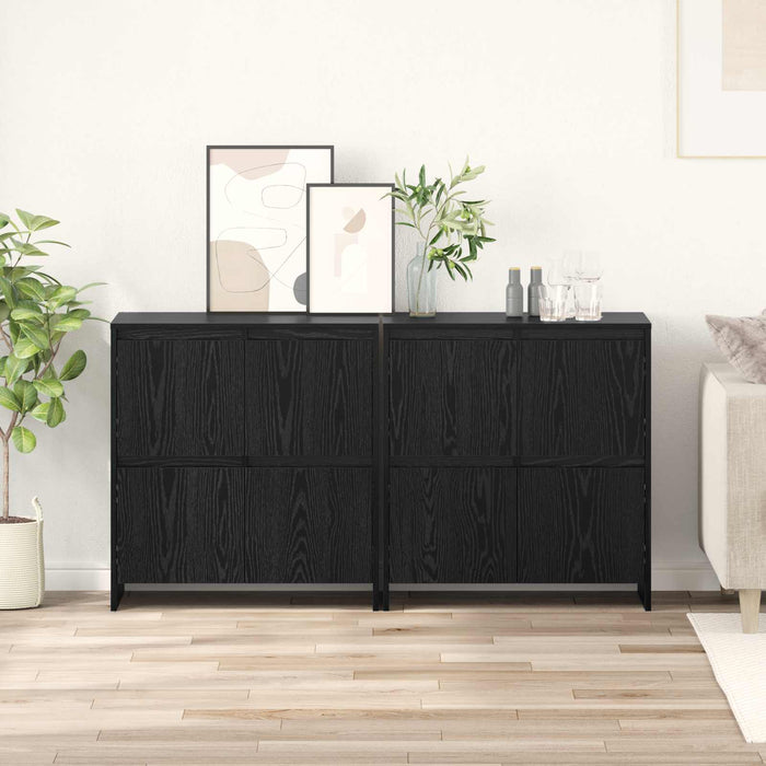 Bufeturi 2 pcs Stejar negru 70 x 41 x 75 cm Lemn compozit WALTI