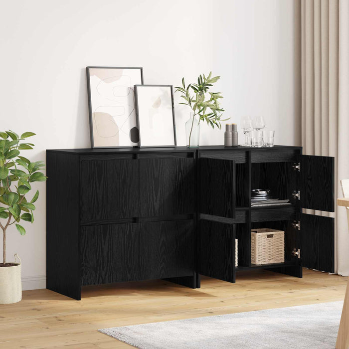 Bufeturi 2 pcs Stejar negru 70 x 41 x 75 cm Lemn compozit WALTI