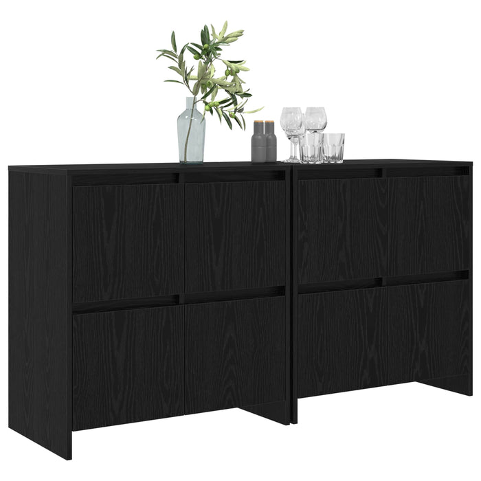 Bufeturi 2 pcs Stejar negru 70 x 41 x 75 cm Lemn compozit WALTI