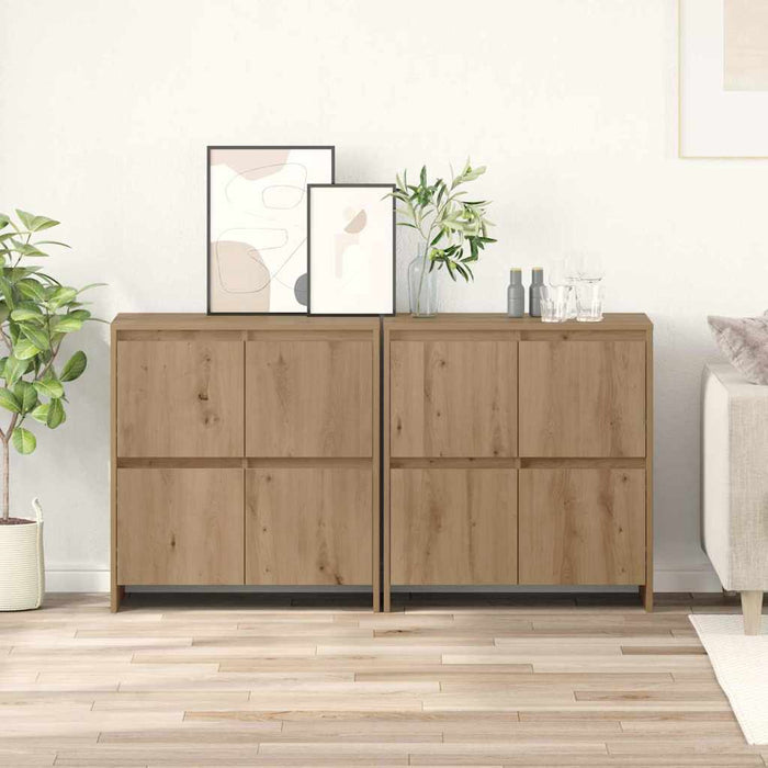 Bufet 2 pcs stejar artizanal 70 x 41 x 75 cm Lemn compozit - WALTI WALTI