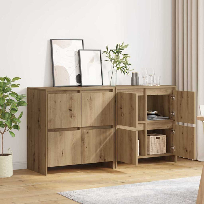 Bufet 2 pcs stejar artizanal 70 x 41 x 75 cm Lemn compozit - WALTI WALTI