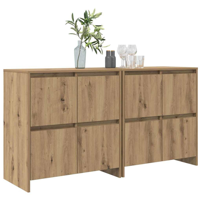 Bufet 2 pcs stejar artizanal 70 x 41 x 75 cm Lemn compozit - WALTI WALTI