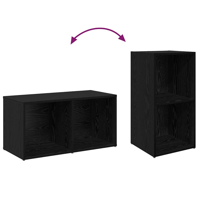 Set comodă TV 2 pcs Stejar Negru 37 x 35 x 72 cm Lemn compozit - WALTI WALTI