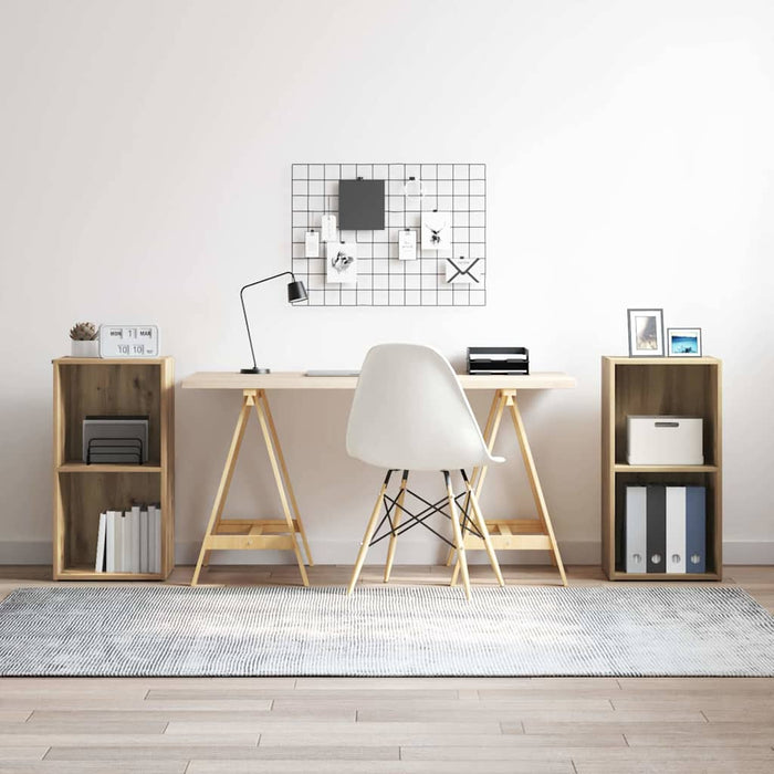 Set comodă TV Pe perete 2 pcs Stejar Artizanal 37 x 35 x 72 cm - WALTI WALTI