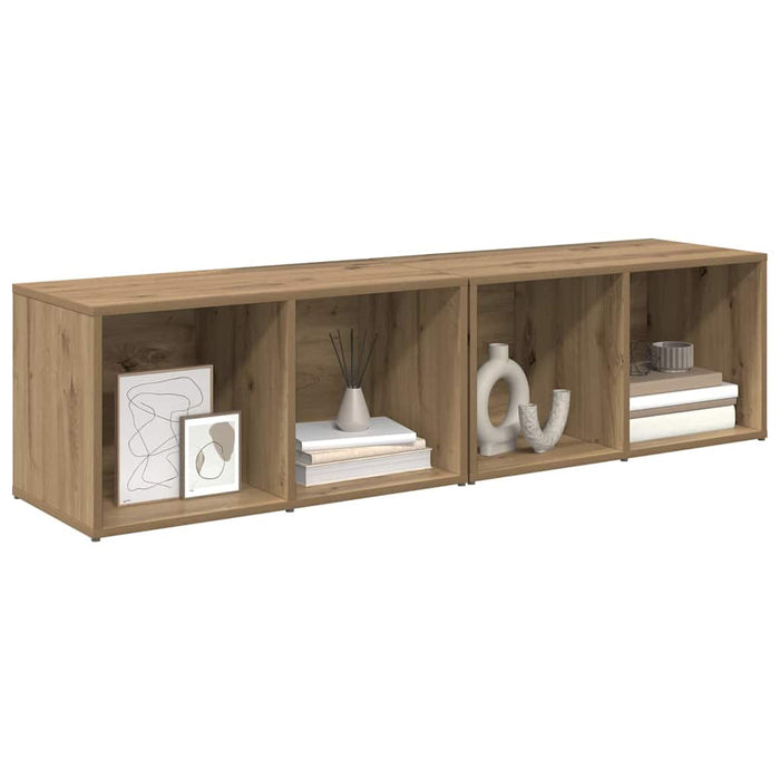 Set comodă TV Pe perete 2 pcs Stejar Artizanal 37 x 35 x 72 cm - WALTI WALTI
