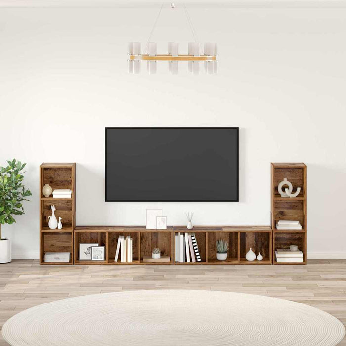 Cabinet TV 4 pcs Lemn vechi 37 x 35 x 107.5 cm Lemn stratificat - WALTI WALTI