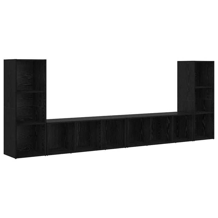 Set comodă TV Pe perete 4 pcs Stejar Negru 37 x 35 x 107,5 cm - WALTI WALTI