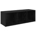 Set comodă TV Pe perete 4 pcs Stejar Negru 37 x 35 x 107,5 cm - WALTI WALTI