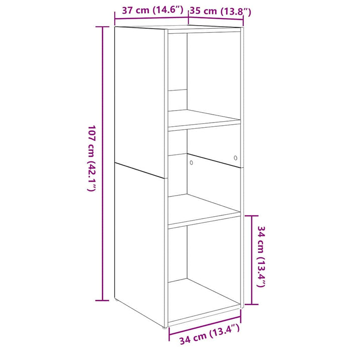 Set comodă TV Pe perete 4 pcs Stejar Negru 37 x 35 x 107,5 cm - WALTI WALTI