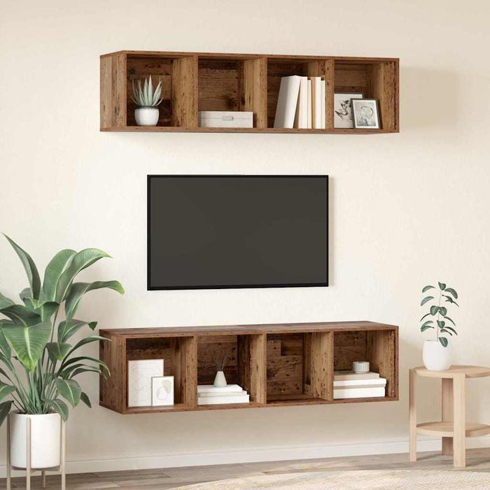 Set comodă TV 2 pcs Lemn vechi 37 x 37 x 142.5 cm Lemn compozit - WALTI WALTI