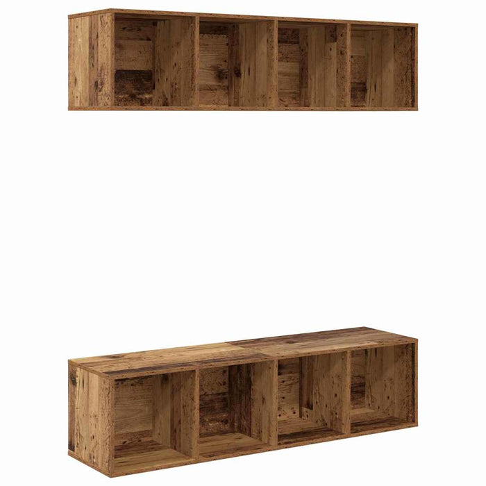 Set comodă TV 2 pcs Lemn vechi 37 x 37 x 142.5 cm Lemn compozit - WALTI WALTI