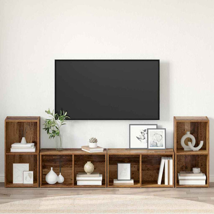 Set comodă TV 4 pcs Lemn vechi 72 x 35 x 36.5 cm Lemn compozit - WALTI WALTI