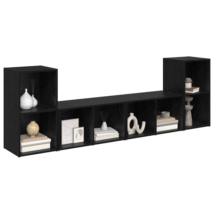 Set comodă TV cu raft 4 pcs Stejar negru 72 x 35 x 36.5 cm - WALTI WALTI