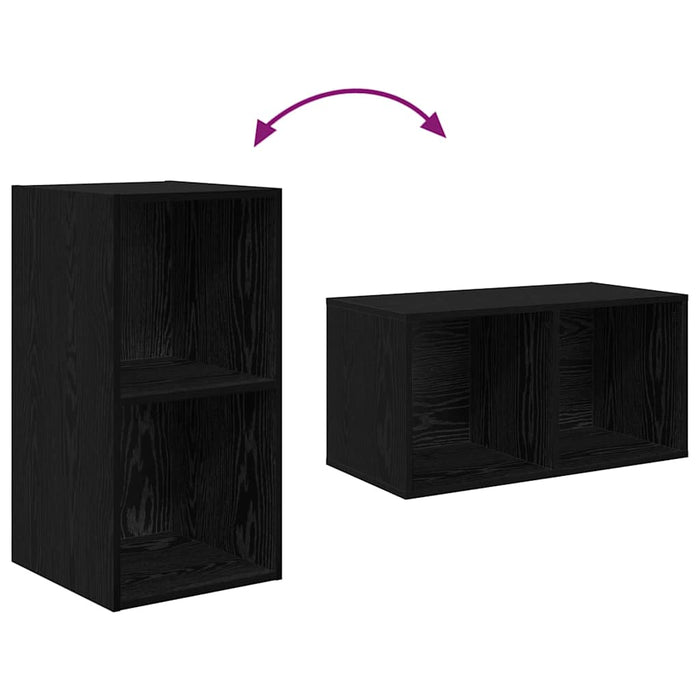 Set comodă TV 4 pcs Stejar Negru 37 x 37 x 72 cm Lemn compozit - WALTI WALTI