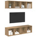 Set comodă TV Pe perete 4 pcs Stejar Artizanal 37 x 37 x 72 cm - WALTI WALTI