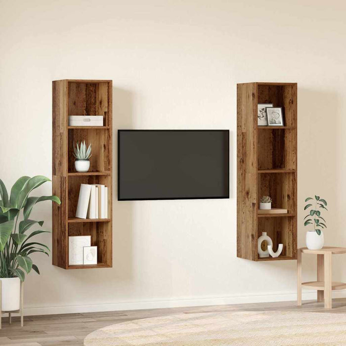 Set comodă TV 2 pcs Maro 37 x 37 x 142.5 cm Lemn compozit - WALTI WALTI