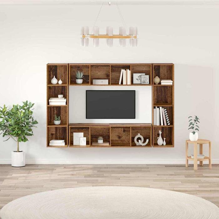 Set comodă TV 4 pcs Maro 37 x 37 x 142.5 cm Lemn compozit - WALTI WALTI