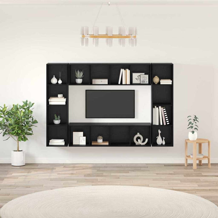 Set comodă TV 4 pcs Negru 37 x 37 x 142.5 cm Lemn compozit - WALTI WALTI