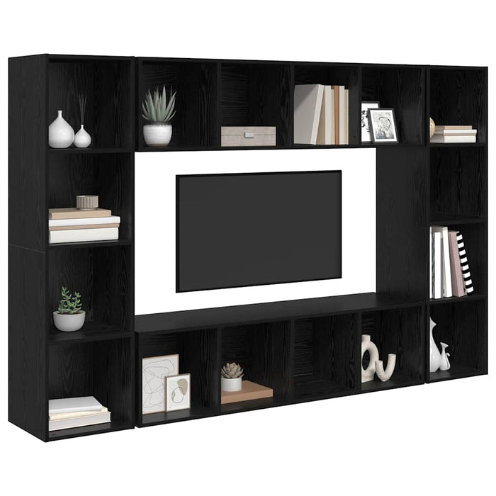 Set comodă TV 4 pcs Negru 37 x 37 x 142.5 cm Lemn compozit - WALTI WALTI