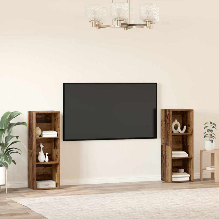 Set comodă TV 2 pcs Lemn vechi 107 x 35 x 37 cm Lemn compozit - WALTI WALTI