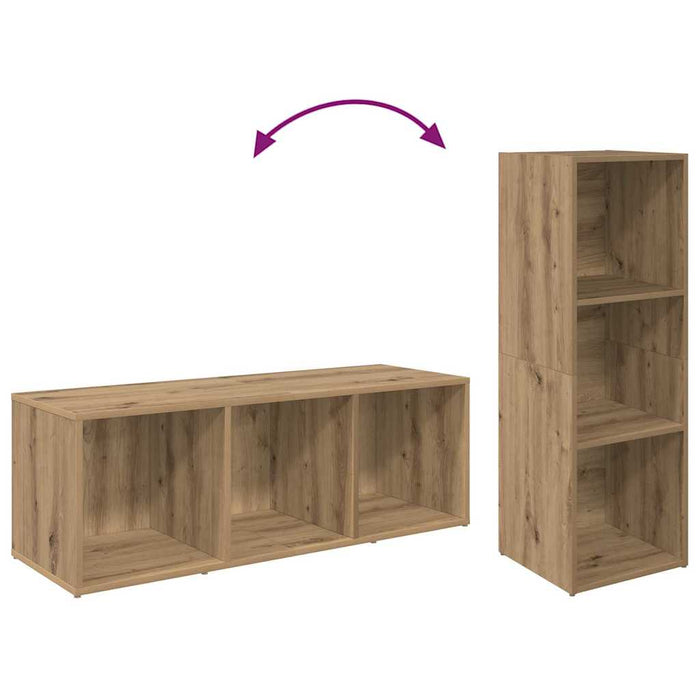 Set comodă TV cu raft 2 pcs Stejar artisanal 107 x 35 x 37 cm - WALTI WALTI