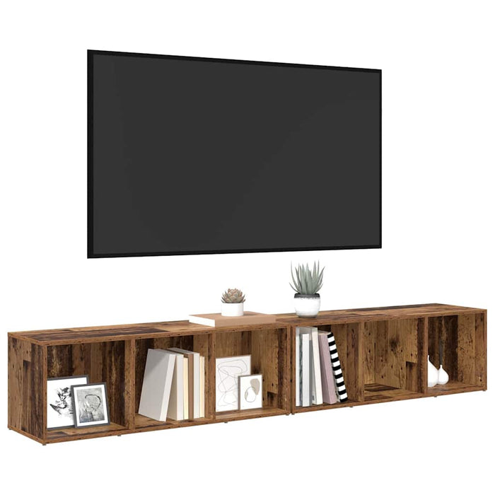 Set comodă TV 2 pcs Lemn Vechi 37 x 35 x 107cm Lemn compozit - WALTI WALTI