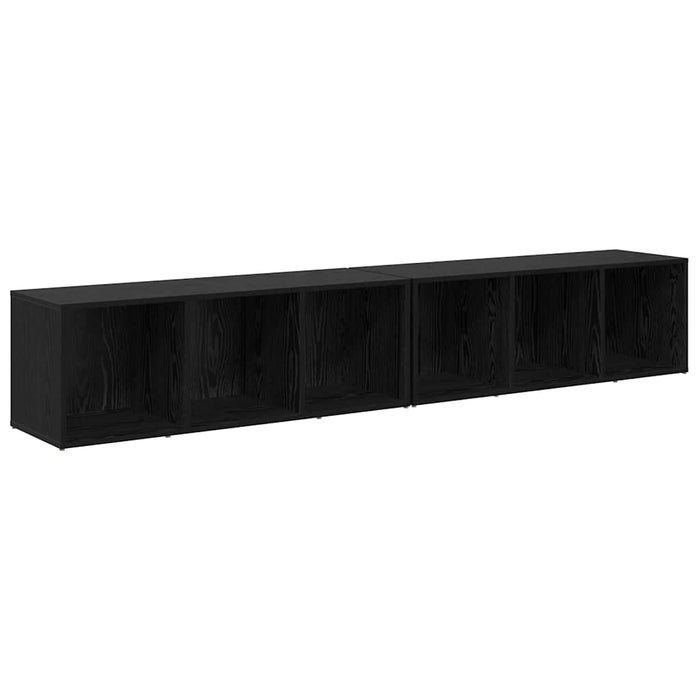 Set comodă TV 2 pcs Stejar Negru 37 x 35 x 107cm Lemn compozit - WALTI WALTI