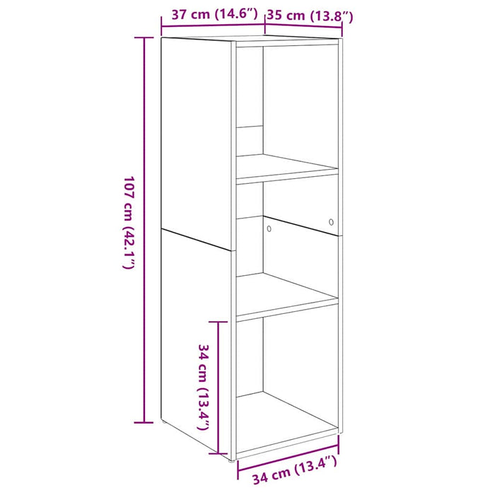 Cabinet TV 3 pcs Lemn vechi 37 x 35 x 107.5 cm Lemn stratificat - WALTI WALTI