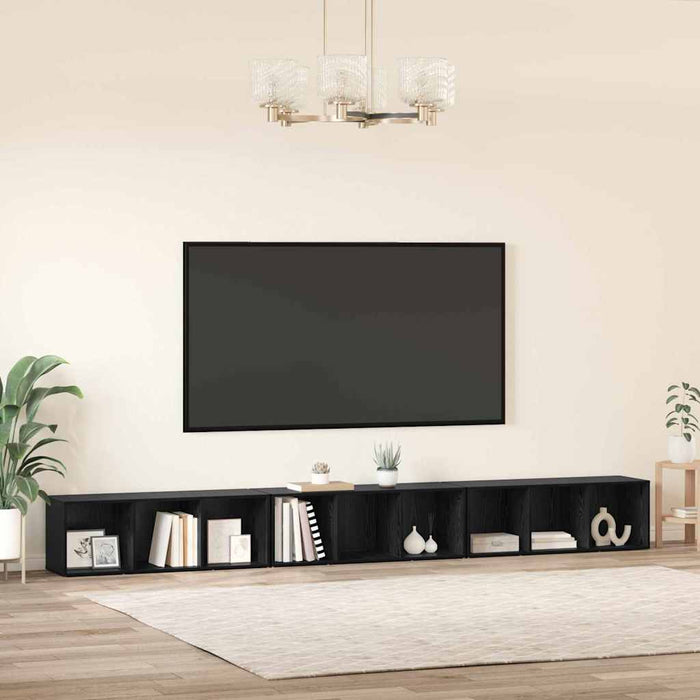 Cabinet TV 3 pcs Stejar negru 37 x 35 x 107.5 cm - WALTI WALTI