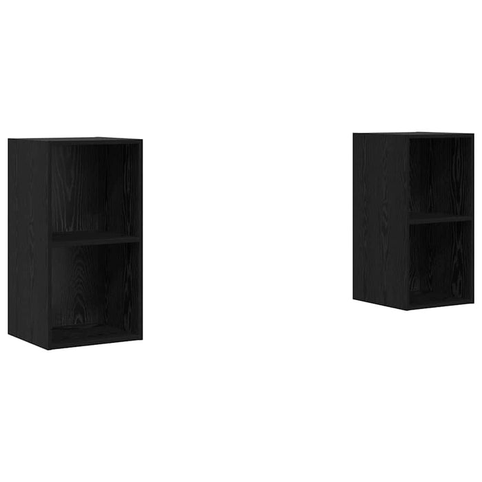 Dulap pentru TV pe Perete 2 pcs Stejar negru 37 x 37 x 72 cm - WALTI WALTI