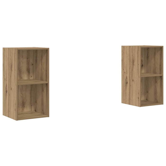 Dulap pentru TV pe Perete 2 pcs Stejar artisanal - WALTI WALTI