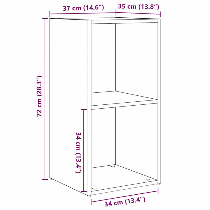 Set comodă TV cu raft 2 pcs Stejar negru 72 x 35 x 36.5 cm - WALTI WALTI