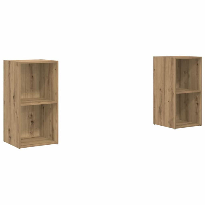 Set comodă TV cu raft 2 pcs Stejar artisanal 72 x 35 x 36.5 cm - WALTI WALTI