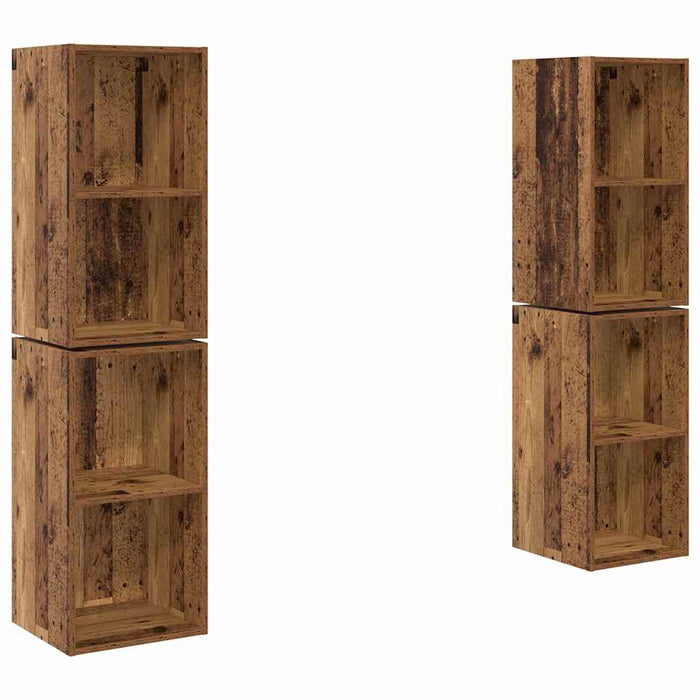 Dulap pentru TV pe Perete 4 pcs Lemn vechi 37 x 37 x 72 cm - WALTI WALTI