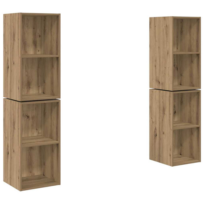 Dulap pentru TV pe Perete cu raft cu depozitare 4 pcs Stejar artisanal - WALTI WALTI