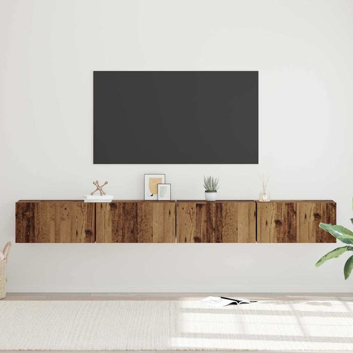 Set comodă TV 4 pcs Lemn Vechi 60 x 30 x 30 cm Lemn compozit - WALTI WALTI