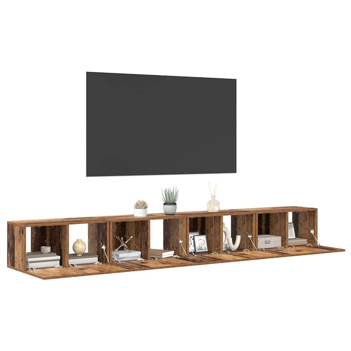 Set comodă TV 4 pcs Lemn Vechi 60 x 30 x 30 cm Lemn compozit - WALTI WALTI