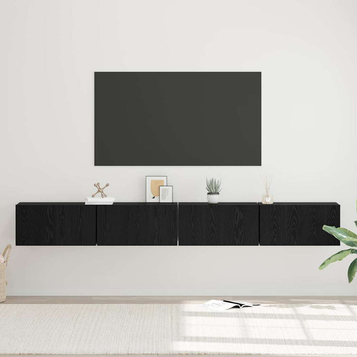 Set comodă TV 4 pcs Stejar Negru 60 x 30 x 30 cm Lemn compozit - WALTI WALTI