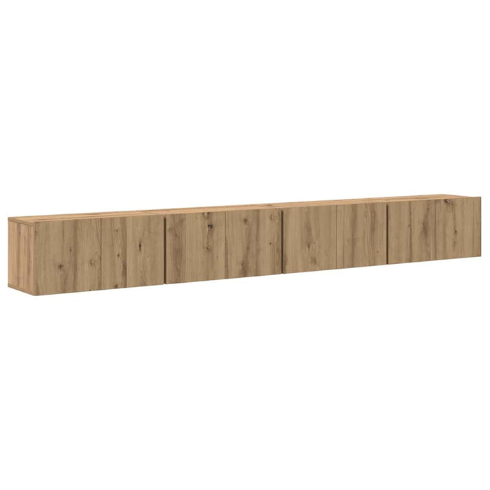 Set comodă TV Pe perete 4 pcs Stejar Artizanal 60 x 30 x 30 cm - WALTI WALTI