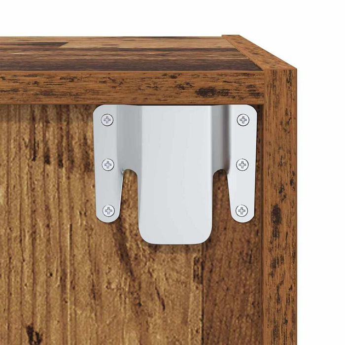 Șifonieri pentru TV montate pe perete cu raft 2 pcs Lemn vechi - WALTI WALTI