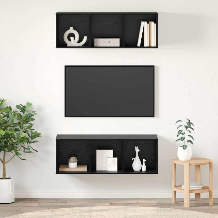 Șifonieri pentru TV montate pe perete 2 pcs Stejar negru - WALTI WALTI