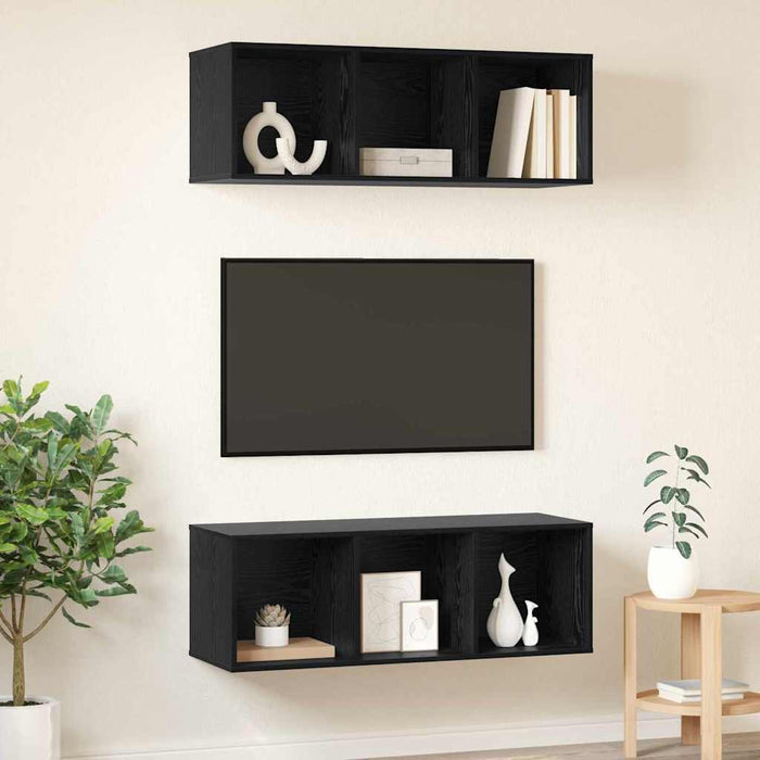 Șifonieri pentru TV montate pe perete 2 pcs Stejar negru - WALTI WALTI