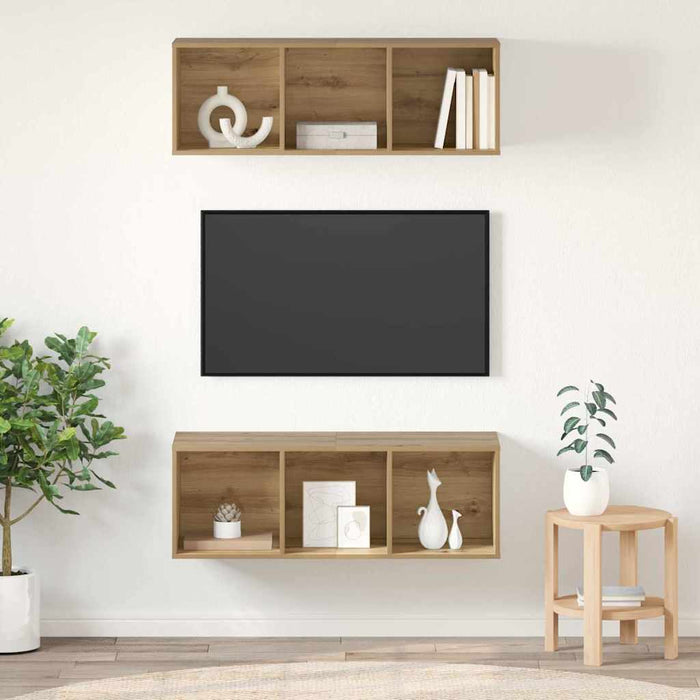 Șifonieri pentru TV montate pe perete 2 pcs stejar artizanal - WALTI WALTI