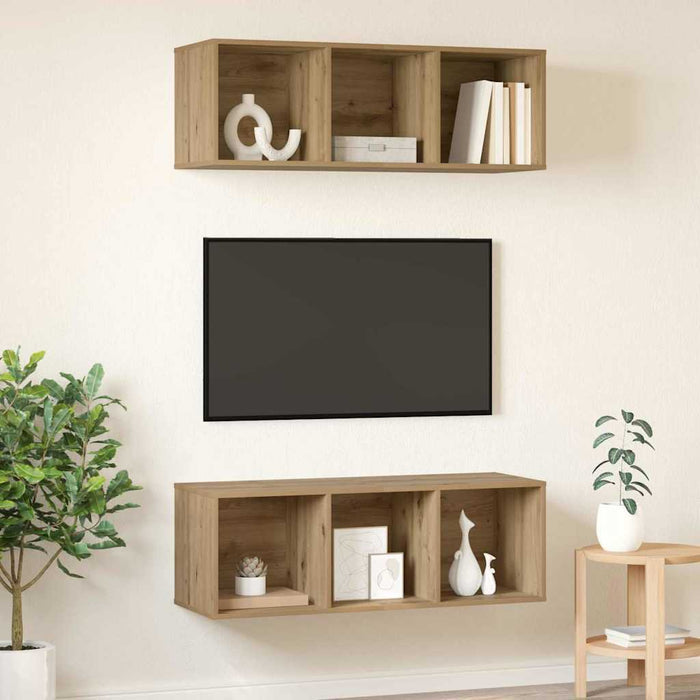 Șifonieri pentru TV montate pe perete 2 pcs stejar artizanal - WALTI WALTI