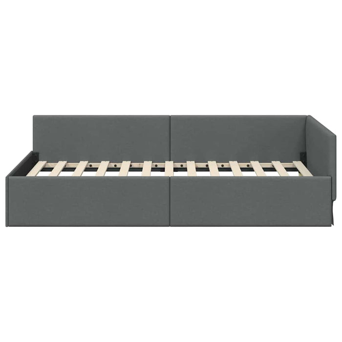Cadru de pat colțar cu headboard Gri închis 80 x 200 cm - WALTI WALTI