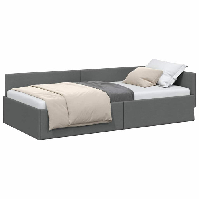 Cadru de pat colțar cu headboard Gri închis 80 x 200 cm - WALTI WALTI