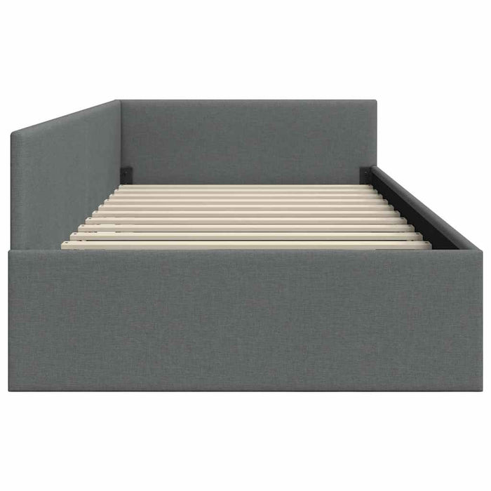 Cadru de pat colțar cu headboard Gri închis 80 x 200 cm - WALTI WALTI